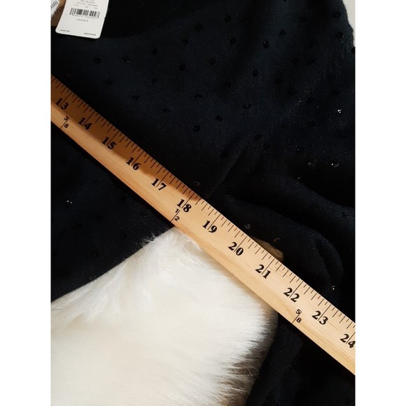 apt. 9 NEW Womens Size M Black Cropped Sequined Sweater Cardigan w/ Front Tie - Picture 7 of 8